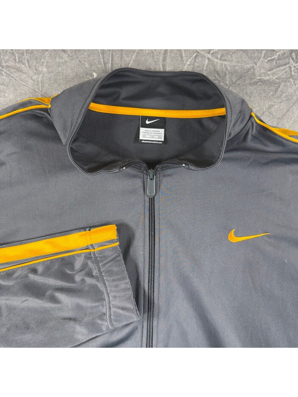 Nike Jacket Men's XXL Grey Track Suit Full Zip Swoosh VTG